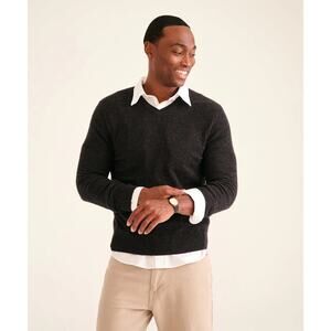 NAADAM The Original 100% Cashmere V-Neck Pullover Sweater Men's XL granite grey